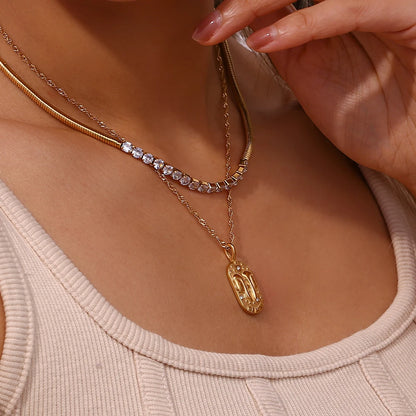 Waterproof Hypoallergenic Zodiac Zircon Necklace