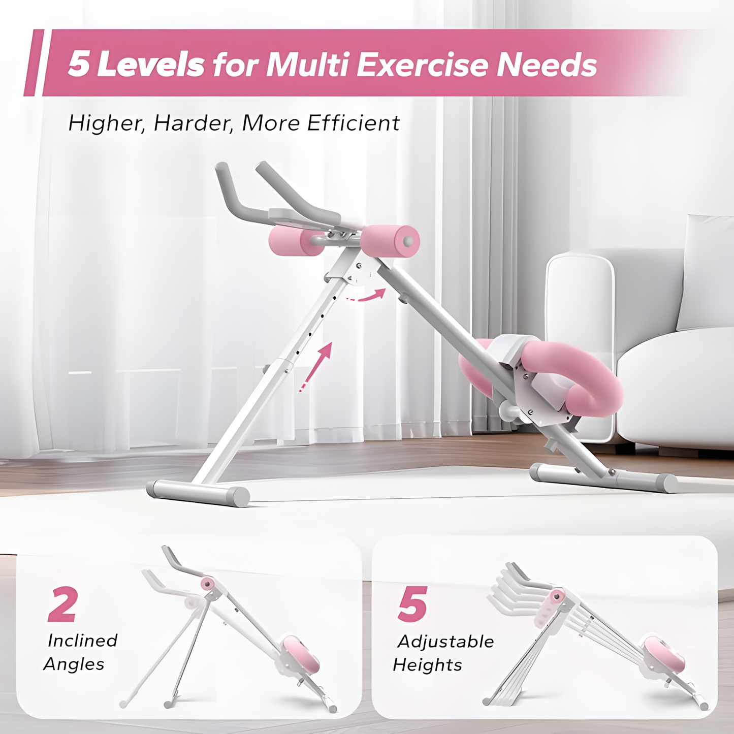 Adjustable Ab Trainer – Foldable Core & Glute Workout Machine