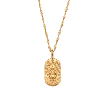 Waterproof Hypoallergenic Zodiac Zircon Necklace