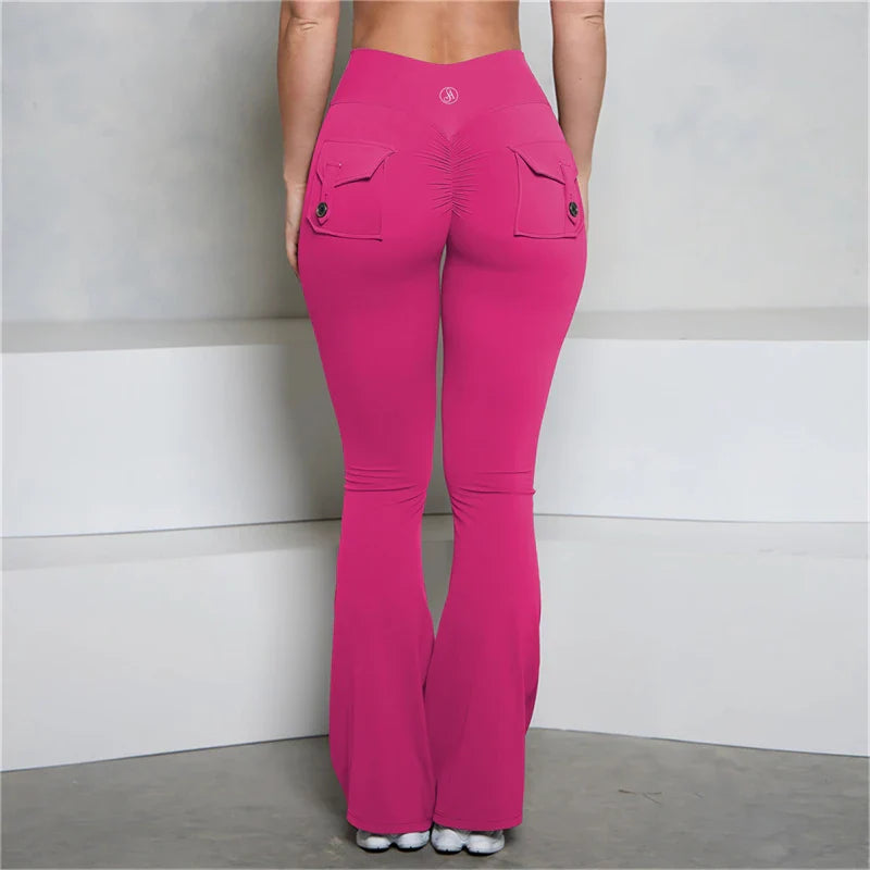 Push up leggings with flare packets