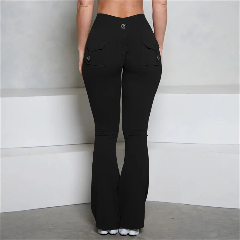 Push up leggings with flare packets