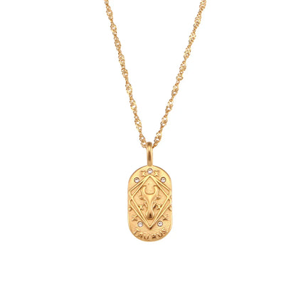 Waterproof Hypoallergenic Zodiac Zircon Necklace