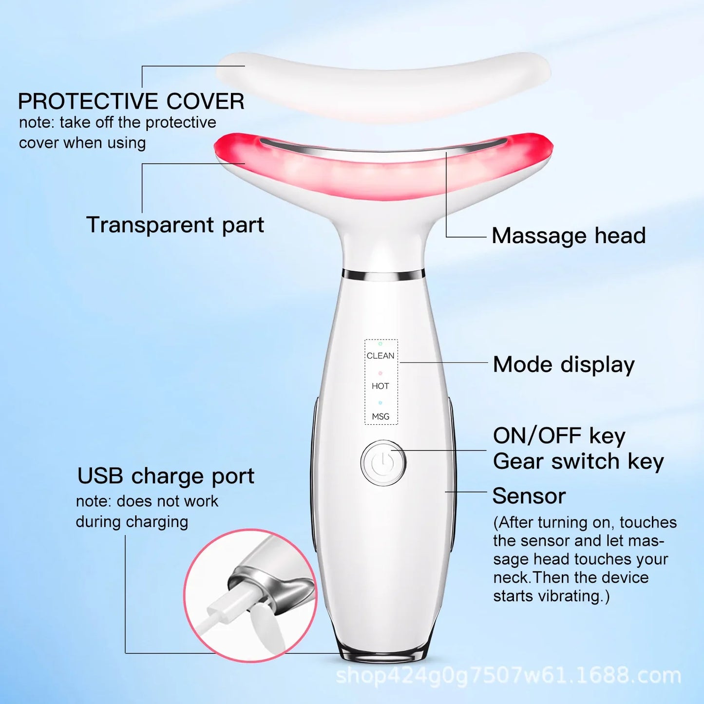 3-in-1 EMS Neck & Face Massager – Lifts, Tightens & Smooths