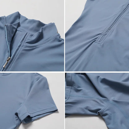 Women’s Short Lapel Zip Dress – Stretchy, Slim Fit, Summer Casual Wear