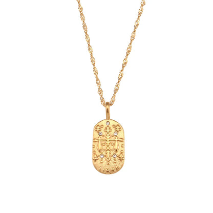Waterproof Hypoallergenic Zodiac Zircon Necklace
